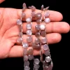 AAA+ Chocolate Moonstone 8mm Faceted Hexagon Briolette Beads | Natural Brown Moonstone Semi Precious Gemstone Loose Fancy Beads | 8" Strand - Image 2