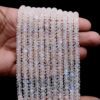 AAA+ White Rainbow Moonstone Gemstone 6mm Rondelle Faceted Beads | 8inch Strand | Natural Flashy Blue Fire Moonstone Gemstone Loose Beads