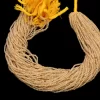 AAA Golden Rutilated Quartz Gemstone Rondelle 2.5mm Faceted Beads | 13inch Strand | Natural Gold Rutile Semi Precious Gemstone Loose Beads
