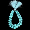 Turquoise Briolette 9mm-12mm Heart Briolette | Natural Turquoise Faceted Semiprecious Gemstone Loose Beads | Arizona Turquoise Beads Strand - Image 2