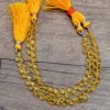Citrine Color Quartz 5mm-6mm Faceted Heart Briolette Beads | 7inch Strand | Citrine Hydro Quartz Gemstone Heart Briolette Beads for Jewelry - Image 2