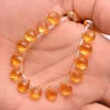AAA+ Citrine Gemstone Faceted Pear Briolettes | 8x10mm Calibrated Beads 5inch Strand | AAA+ Honey Citrine Gemstone Pear Briolette Beads - Image 3