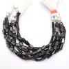 AAA+ Hypersthene Gemstone 9mm-12mm Faceted Nugget Beads | Rare Black Hypersthene Semi Precious Gemstone Tumbled Beads | 8inch Strand