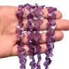 AAA+ African Amethyst Faceted Nugget Beads | Natural Amethyst Semi Precious Gemstone Step Cut Fancy Tumbled Side Drill Beads | 8inch Strand - Image 3