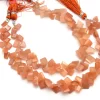 AAA+ Peach Moonstone Gemstone Faceted Nugget Beads | Natural Moonstone Semi Precious Gemstone Step Cut Fancy Tumbled Beads | 8inch Strand - Image 2