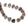 AAA+ Grey Moonstone 7mm-8mm Faceted Trillion Briolette Beads | Natural Grey Moonstone Semi Precious Gemstone 3D Triangle Beads | 6" Strand