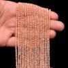 Peach Moonstone Gemstone 3mm Faceted Rondelle Beads | 13inch Strand | Natural AAA+ Moonstone Semi Precious Gemstone Beads for Jewelry - Image 3