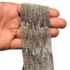 AAA+ Grey Moonstone 2mm-3mm Micro Faceted Rondelle Beads | 13" Strand | Natural Multi Moonstone Semi Precious Gemstone Silver Coated Beads - Image 3