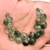 AAA+ Green Rutilated Quartz 7mm-10mm Heart Faceted Briolette Beads | 4inch Strand | Natural Green Rutile Semi Precious Gemstone Loose Beads - Image 2