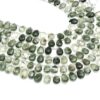 AAA+ Green Rutilated Quartz 8x12mm-9x13mm Pear Faceted Briolette | 8inch Strand | Natural Green Rutile Semi Precious Gemstone Loose Beads