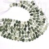 AAA+ Green Rutilated Quartz 8x12mm-9x13mm Pear Faceted Briolette | 8inch Strand | Natural Green Rutile Semi Precious Gemstone Loose Beads - Image 3