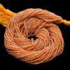 AAA+ Orange Moonstone 2mm Micro Faceted Rondelle Beads | 15" Strand | Natural Moonstone Semi Precious Faceted Gemstone SILVER COATED Beads