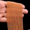 AAA+ Orange Moonstone 2mm Micro Faceted Rondelle Beads | 15" Strand | Natural Moonstone Semi Precious Faceted Gemstone SILVER COATED Beads - Image 2
