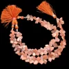 AAA+ Peach Moonstone Gemstone Faceted Nugget Beads | Natural Moonstone Semi Precious Gemstone Step Cut Fancy Tumbled Beads | 8inch Strand