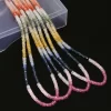 AAA+ Multi Sapphire Faceted Heishi Spacer Beads | 16" Strand | Natural Sapphire Multi Color Precious Gemstone Loose Coin Beads for Jewelry - Image 3