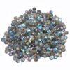 AAA Labradorite Moonstone 5mm-6mm Round Faceted Cabochon | Natural Flashy Blue Fire Labradorite Semi Precious Loose Gemstone Rose Cut Cabs