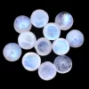 Natural Rainbow Moonstone Blue Fire Gemstone 5mm Round Cabochon | Moonstone Blue Flash Semi Precious Gemstone Loose Round Smooth Cabs Lot - Image 4