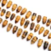 Yellow Tiger Eye Gemstone Carving Bullet Beads | 14x7mm Beads 8inch Strand | Natural Tiger Eye Gemstone Rare Fancy Beads for Jewelry Making