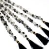 AAA+ Rutilated Quartz Gemstone Briolette Beads | 6mm Heart 8" Strand | Black Rutile Natural Semi Precious Gemstone Beads for Jewelry - Image 2