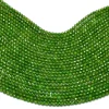 AAA+ Chrome Diopside Gemstone 2mm-3mm Micro Faceted Beads | Natural Chrome Diopside Semi Precious Gemstone Rondelle Beads | 13inch Strand