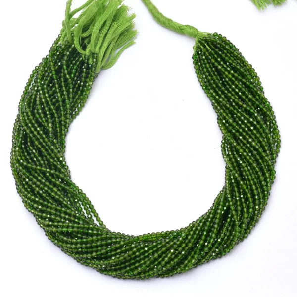 AAA+ Chrome Diopside Gemstone 2mm-3mm Micro Faceted Beads | Natural Chrome Diopside Semi Precious Gemstone Rondelle Beads | 13inch Strand - Image 3