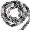 Black Rutilated Quartz Gemstone 4mm Faceted Coin Briolette Beads | 13" Strand | Natural AAA+ Black Rutile Semi Precious Gemstone Fancy Beads - Image 4