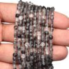 Black Rutilated Quartz Gemstone 4mm Faceted Coin Briolette Beads | 13" Strand | Natural AAA+ Black Rutile Semi Precious Gemstone Fancy Beads - Image 3