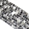 Black Rutilated Quartz Gemstone 4mm Faceted Coin Briolette Beads | 13" Strand | Natural AAA+ Black Rutile Semi Precious Gemstone Fancy Beads - Image 2