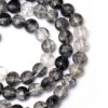 Black Rutilated Quartz Gemstone 4mm Faceted Coin Briolette Beads | 13" Strand | Natural AAA+ Black Rutile Semi Precious Gemstone Fancy Beads