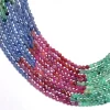 Multi Precious Gemstone 2mm-3mm Micro Faceted Rondelle Beads | 13" Strand | Natural Ruby / Emerald / Sapphire Precious Gemstone Loose Beads - Image 3