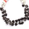 Black Rutilated Quartz 8mm Faceted Trillion Briolette Beads | Natural Black Rutile Semiprecious Gemstone 3D Triangle Loose Beads | 6" Strand - Image 2