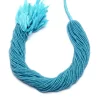 AAA+ Aqua Blue Jade Gemstone 2mm-3mm Faceted Rondelle Beads | 13inch Strand | Natural Blue Jade Semi Precious Gemstone Loose Beads - Image 2