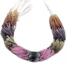 AAA+ Multi Sapphire Precious Gemstone 2mm-3mm Micro Faceted Rondelle Beads | 13inch Strand | Natural Rare Multi Sapphire Gemstone Beads