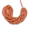 Natural Peach Moonstone 5mm-7mm Smooth Rondelle Beads | 16inch Strand | AAA+ Peach Moonstone Semi Precious Gemstone Beads for Jewelry Making