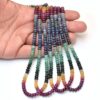 Multi Sapphire 6mm Smooth Rondelle Beads | 18" Strand | AAA Yellow Sapphire / Blue Sapphire / Ruby / Emerald Precious Gemstone Loose Beads - Image 4