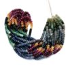 Multi Sapphire 6mm Smooth Rondelle Beads | 18" Strand | AAA Yellow Sapphire / Blue Sapphire / Ruby / Emerald Precious Gemstone Loose Beads - Image 3
