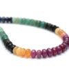 Multi Sapphire 6mm Smooth Rondelle Beads | 18" Strand | AAA Yellow Sapphire / Blue Sapphire / Ruby / Emerald Precious Gemstone Loose Beads - Image 2