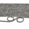 AAA+ Labradorite 3mm Micro Faceted Rondelle Beads | 13" Strand | Natural Blue fire Labradorite Semi Precious Gemstone Beads | SILVER COATED - Image 4