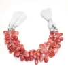AAA Natural Rhodochrosite 8x14mm-10x15mm Smooth Pear Beads ~ Rhodochrosite Semi Precious Gemstone Loose Plain Pear Briolettes ~ 7" Strand - Image 2