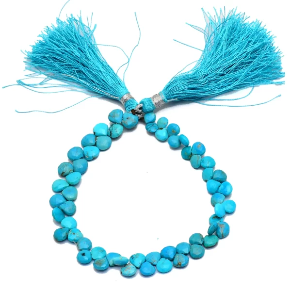 Turquoise Briolettes, Gemstone 6mm-8mm Heart Briolettes | Natural Turquoise Faceted Semi Precious Gemstone Beads | Arizona Turquoise Layout - Image 3