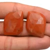 Natural Red Jasper Faceted Cabochon | Gemstone 30x35mm Pair - 64 Carats | Natural Semi Precious Gemstone Handcut Cabochon for Designer Jewelry - Image 3
