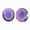 Amethyst Colored Quartz Oval Rosecut | Gemstone 16x20mm Oval Faceted Cabochon | Amethyst Hydro Quartz Loose Semi Precious Gemstone Cabochon - Image 2