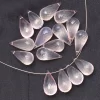 AAA Rose Quartz Faceted Teardrop Briolette Beads | 8x16mm Calibrated Drops | Loose Semi Precious Soft Pink Rose Quartz Gemstone for Jewelry - Image 2