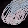 Multi Aquamarine 2mm-3mm Micro Faceted Beads | 13" Strand | Natural AAA+ Aquamarine Semi Precious Gemstone Multi Rondelle Beads for Jewelry