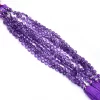 Natural Amethyst Gemstone Heart Briolette | 5mm, 6mm, 7mm Faceted Beads 8inch Strand | AAA+ Amethyst Semi Precious Gemstone Loose Briolettes - Image 2