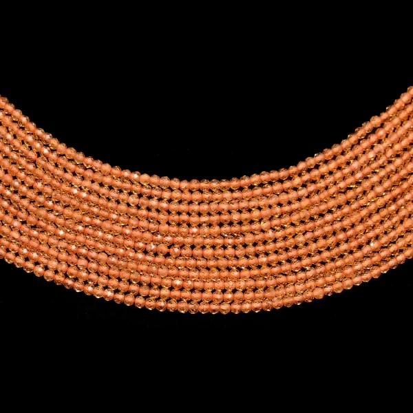 Rare Mandarin Spessartite Garnet Gemstone Faceted Rondelle Beads | 2mm-3mm Beads 13inch Strand | Natural AAA+ Fanta Garnet Gemstone Beads