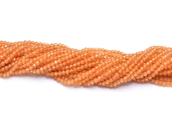 Rare Mandarin Spessartite Garnet Gemstone Faceted Rondelle Beads | 2mm-3mm Beads 13inch Strand | Natural AAA+ Fanta Garnet Gemstone Beads - Image 2
