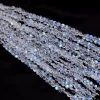 AAA+ Rainbow Moonstone Gemstone 5mm Heart Briolette Faceted Beads | 8" Strand | Blue Fire Moonstone Semi Precious Gemstone Briolette Beads