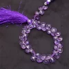 Amethyst Heart Briolette Gemstone 8mm Faceted Beads | Natural AAA+ Brazilian Amethyst Semi Precious Gemstone Briolette Beads | 8inch Strand - Image 2
