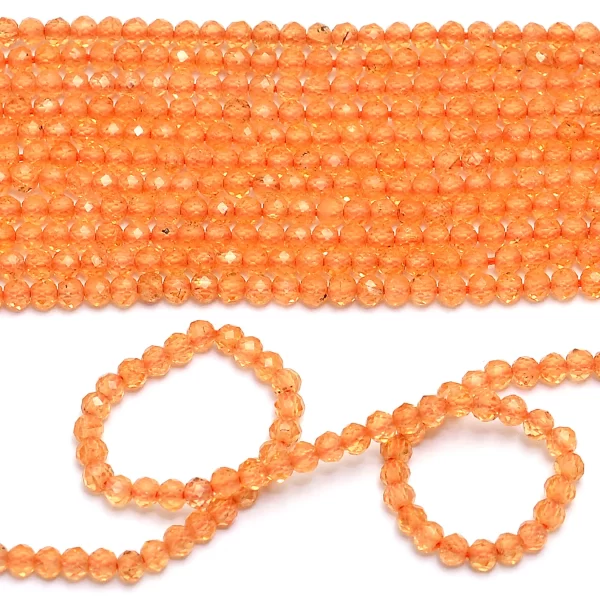 Rare Mandarin Spessartite Garnet Gemstone Faceted Rondelle Beads | 2mm-3mm Beads 13inch Strand | Natural AAA+ Fanta Garnet Gemstone Beads - Image 4